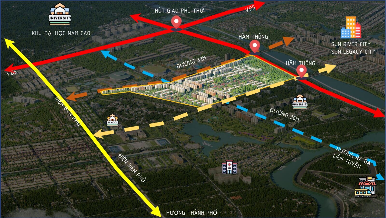 vị trí phân khu flora avenue hà nam